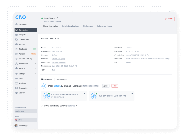 Civo Kubernetes Dashboard