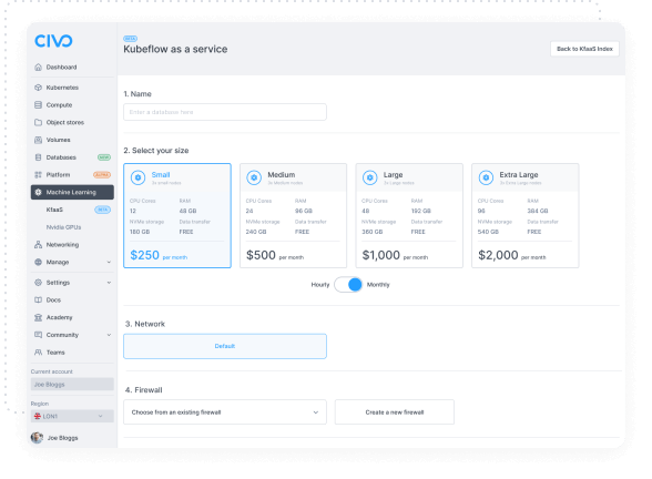 Civo Machine learning dashboard