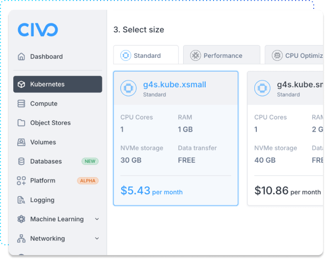 Civo dashboard preview